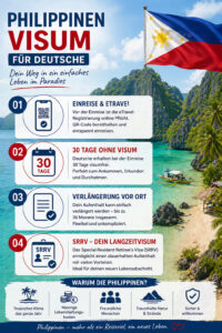 Philippinen Visum Deutsche – Infografik mit Überblick zu Einreise, Verlängerung und SRRV Visum