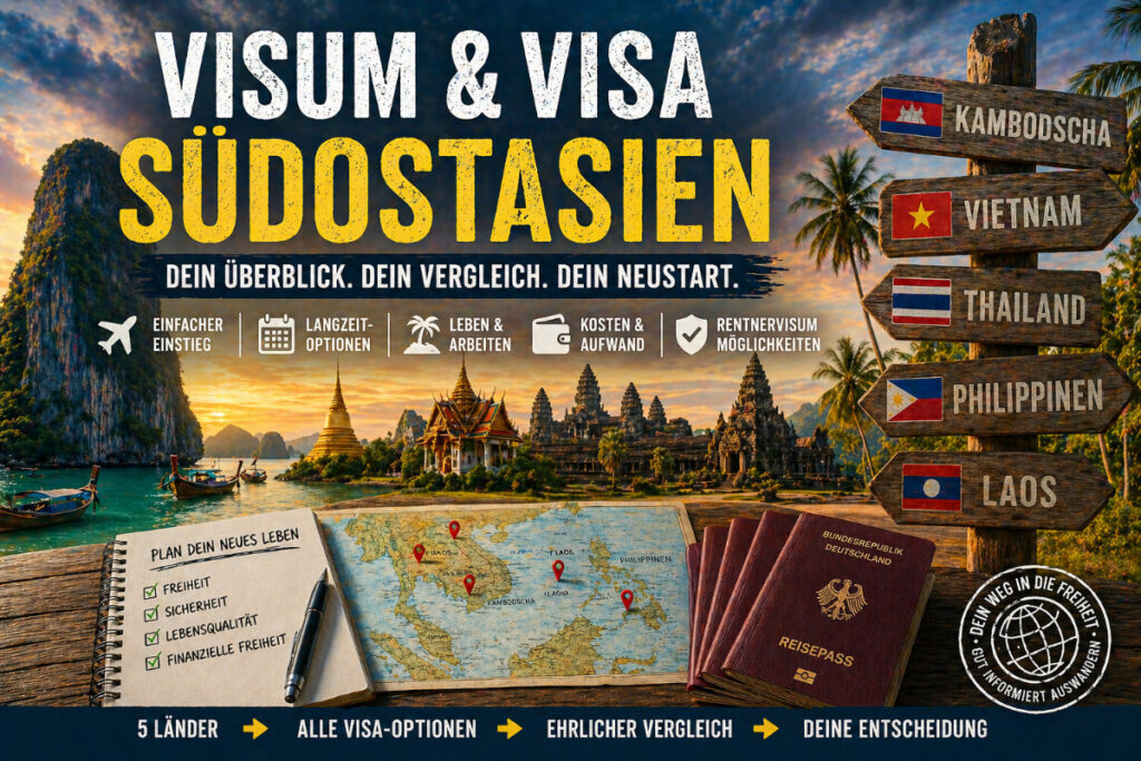 Visum & Visa Südostasien – Übersicht zu Visaoptionen in Thailand, Vietnam, Kambodscha, Philippinen und Laos